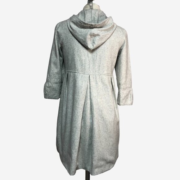 JUICY Couture Grey Wool Blend Hooded Pea Coat Size Small - Picture 2 of 13